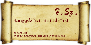 Hangyási Szilárd névjegykártya